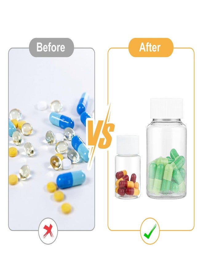 WY LIGHTING LEVEL ٦ عبوات أقراص شفافة، سعة ٣٠ مل/٨٠ مل، عبوات بلاستيكية للأدوية، برطمان عينات مع أغطية، حامل تخزين أقراص قابل لإعادة التعبئة، منظمات مواد كيميائية فارغة، علب صغيرة للسفر للأقراص السائلة والصلبة - Image 5